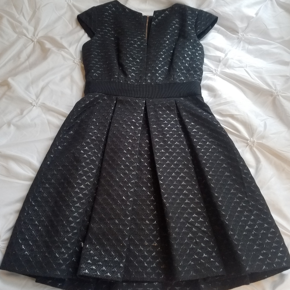 Ted Baker Navy Brocade Cocktail Dress - Size 6